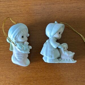 Precious Moments Vintage Christmas Ornaments (2) 1990 & 1996